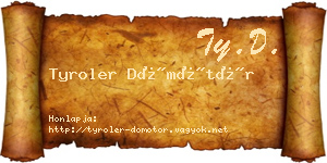 Tyroler Dömötör névjegykártya